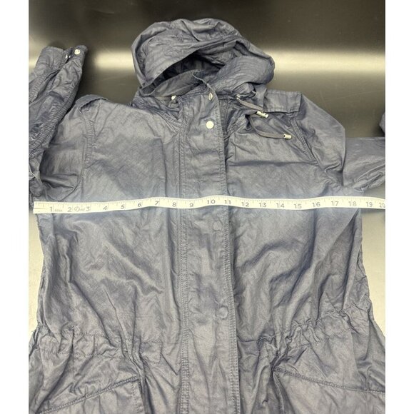 Talbots Women’s Navy Blue Full Zip Up Hooded Lightweight Jacket Sz Petite 10 - Picture 11 of 12